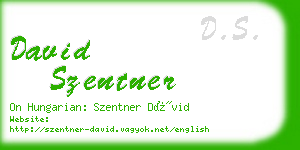 david szentner business card